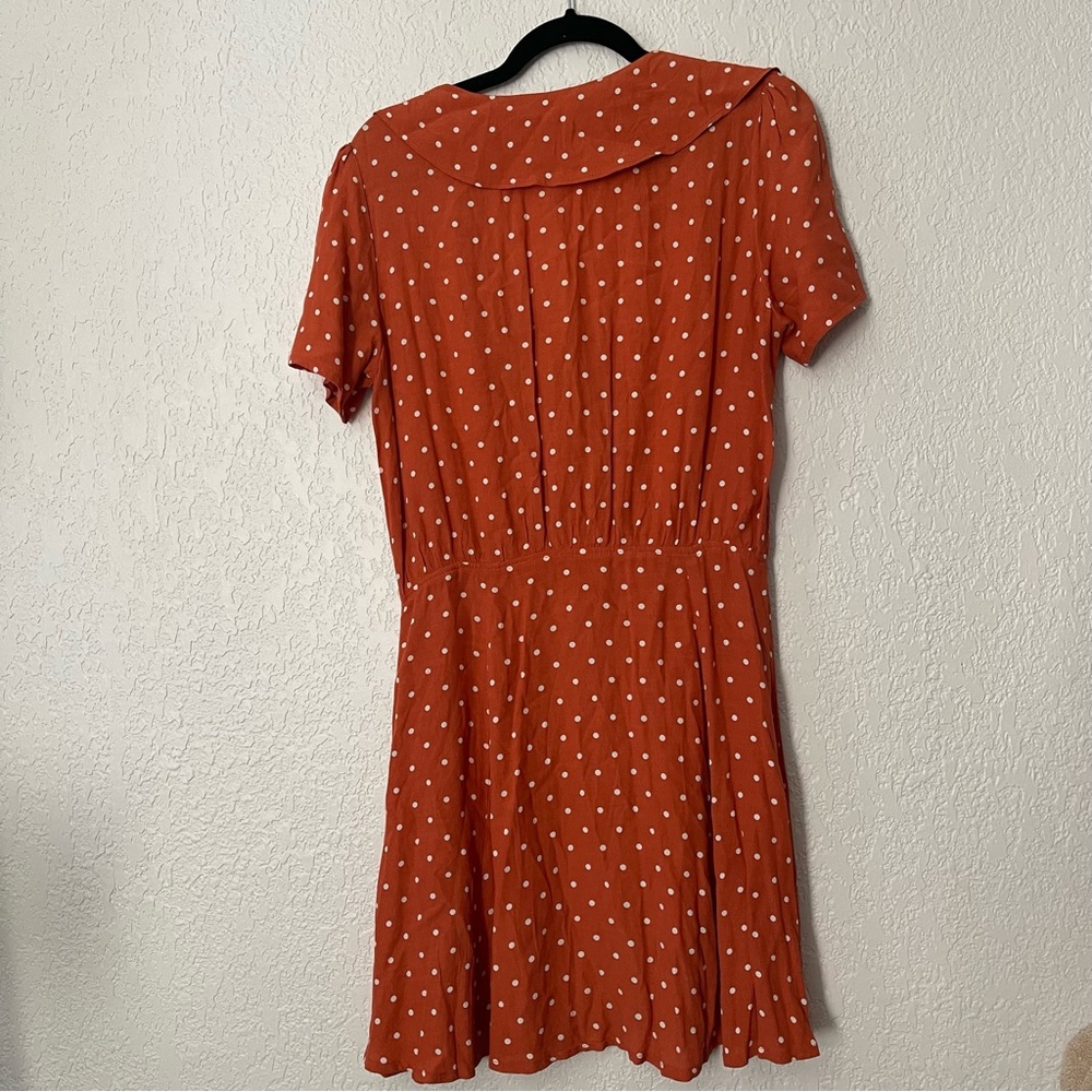 Auguste The Label Rust Lilly Day Classic Polka Dot Mini Dress Size 4 - Picture 8 of 12